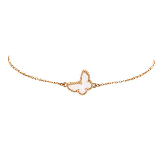 Van Cleef & Arpels Sweet Alhambra Butterfly Bracelet 18K Yellow Gold and Mother of Pearl
