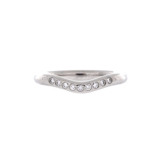 Tiffany & Co. Elsa Peretti Curved Wedding Band Ring Platinum with Diamonds