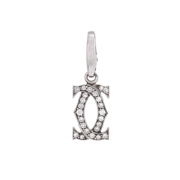 Cartier Double C Charm Pendant Pendant & Charms 18K White Gold with Diamonds