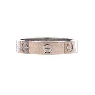 Cartier Love Wedding Band 1 Diamond Ring 18K White Gold with Diamond