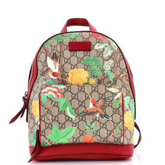Gucci Zip Pocket Backpack Tian Print GG Coated Canvas Small