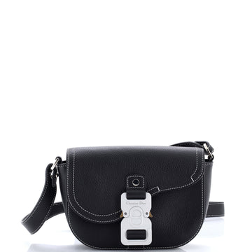 Christian Dior Saddle Buckle Flap Messenger Bag Leather Mini