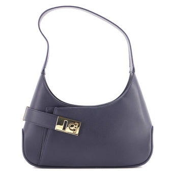 Salvatore Ferragamo Gancini Side Lock Hobo Leather Medium