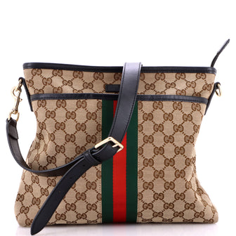 Gucci Front Pocket Web Messenger GG Canvas Small