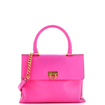Salvatore Ferragamo Trifolio Top Handle Bag Leather Small
