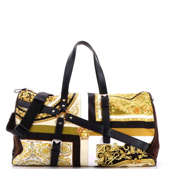 Versace Bondage Duffle Bag Barocco Print Nylon Large