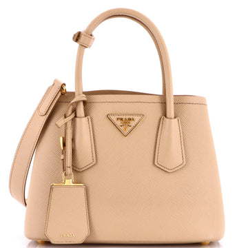 Prada Cuir Double Tote Saffiano Leather Mini