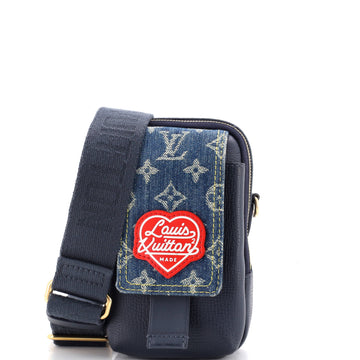 Louis Vuitton Nigo Flap Double Phone Pouch Monogram Denim and Taurillon Leather