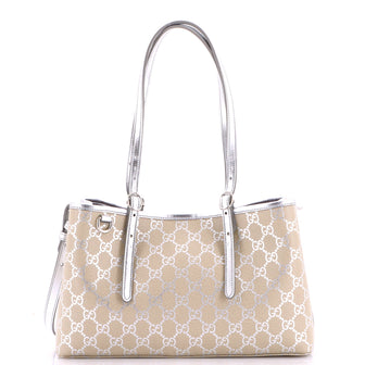 Gucci Emblem Tote GG Coated Canvas Small