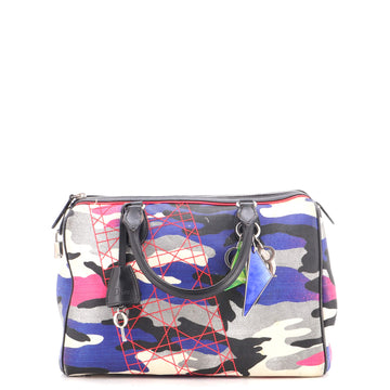 Christian Dior Polochon Satchel Limited Edition Anselm Reyle Camouflage Canvas Medium