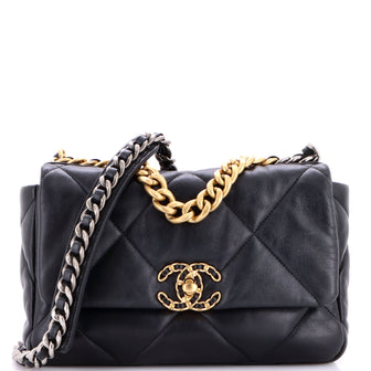 Chanel 19 Flap Bag Quilted Stitched Lambskin Medium