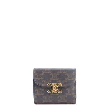 Celine Triomphe Trifold Wallet Triomphe Coated Canvas Small