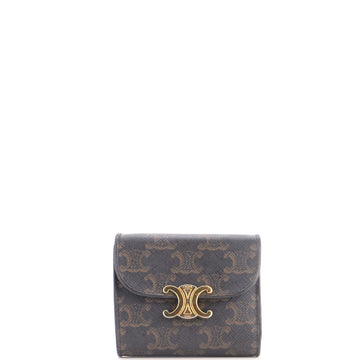 Celine Triomphe Trifold Wallet Triomphe Coated Canvas Small