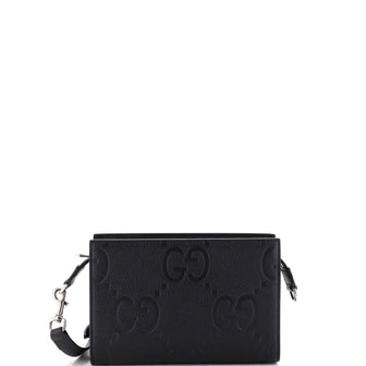 Gucci Zip Crossbody Bag Jumbo GG Embossed Leather