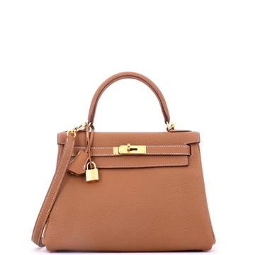 Hermes Kelly Handbag Gold Togo with Gold Hardware 28