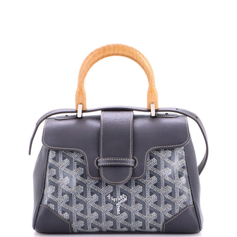 Goyard Saigon Top Handle Bag Coated Canvas with Leather Mini