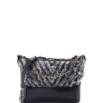 Chanel Gabrielle Hobo Chevron PVC Over Tweed Medium