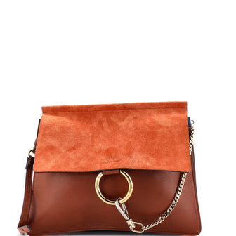 Chloe Faye Shoulder Bag Leather and Suede Medium