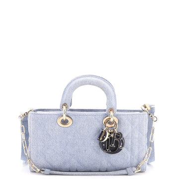 Christian Dior Lady D-Joy Bag Macrocannage Quilt Denim Medium