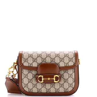 Gucci Horsebit 1955 Shoulder Bag GG Coated Canvas with Leather Mini