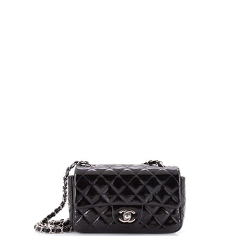 Chanel Classic Single Flap Bag Quilted Patent Mini