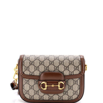 Gucci Horsebit 1955 Shoulder Bag GG Coated Canvas with Leather Mini