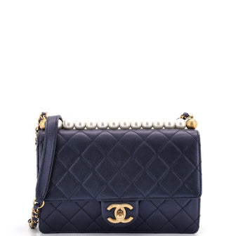 Chanel Chic Pearls Flap Bag Quilted Lambskin Small