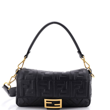 Fendi Baguette NM Bag Zucca Embossed Leather Medium