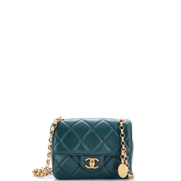 Chanel Medallion Chain Flap Bag Quilted Lambskin