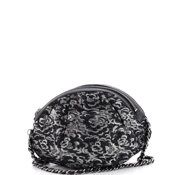 Chanel Zip Evening Bag Camellia Brocade Small