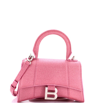 Balenciaga Hourglass Top Handle Bag Glitter Leather XS