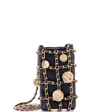 Chanel Tech Me Out Medallion Clutch With Chain Lambskin