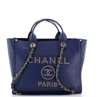 Chanel Deauville Tote Studded Caviar Small