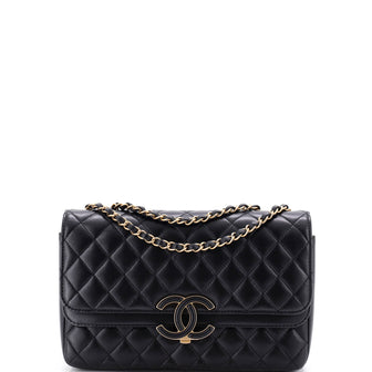 Chanel CC Chic Double Flap Bag Quilted Lambskin Medium