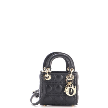 Christian Dior Lady Dior Bag Cannage Quilt Lambskin Micro