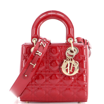 Christian Dior Lady Dior Bag Cannage Quilt Patent Small
