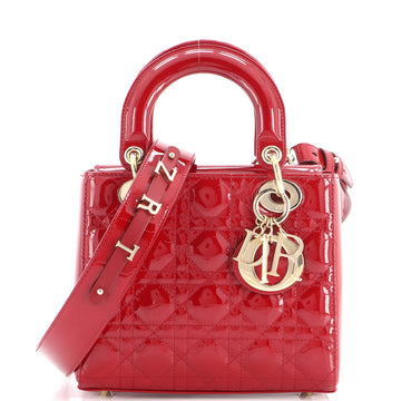 Christian Dior Lady Dior Bag Cannage Quilt Patent Small