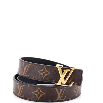 Louis Vuitton LV Initiales Reversible Belt Monogram Canvas and Leather Thin