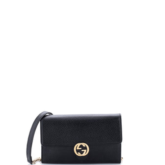 Gucci Interlocking Wallet on Chain Leather