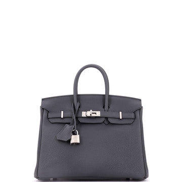 Hermes Birkin Handbag Gris Misty Togo with Palladium Hardware 25