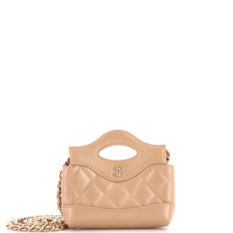 Chanel 31 Shopping Bag Clutch with Chain Quilted Calfskin Nano
