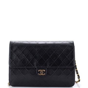 Chanel Vintage Square CC Flap Bag Quilted Lambskin Medium