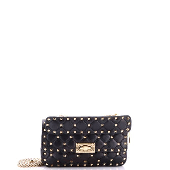 Valentino Garavani Rockstud Spike Flap Bag Quilted Leather Small