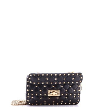 Valentino Garavani Rockstud Spike Flap Bag Quilted Leather Small