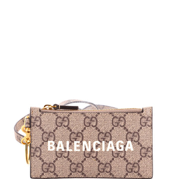 Gucci x Balenciaga The Hacker Project Zip Card Case with Strap GG Coated Canvas