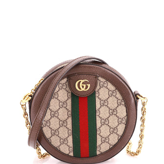 Gucci Ophidia Round Shoulder Bag GG Coated Canvas Mini