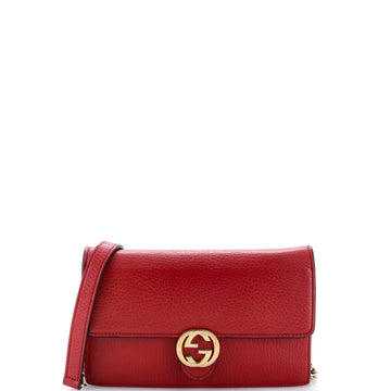 Gucci Interlocking Wallet on Chain Leather