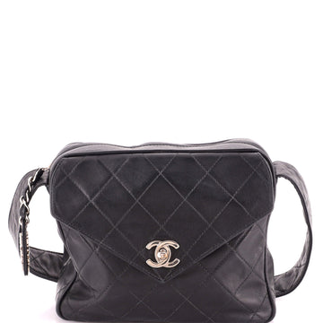 Chanel Vintage Envelope Front Pocket Camera Shoulder Bag Quilted Lambskin Small