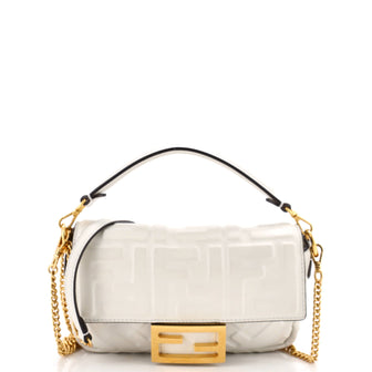 Fendi Baguette NM Bag Zucca Embossed Leather Mini