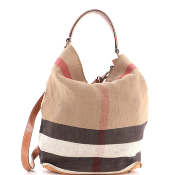 Burberry Ashby Bag House Check Canvas Medium